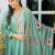 Women Floral Yoke Design Pleated Thread Work Kurta with Trousers & With Dupatta