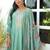 Women Floral Yoke Design Pleated Thread Work Kurta with Trousers & With Dupatta