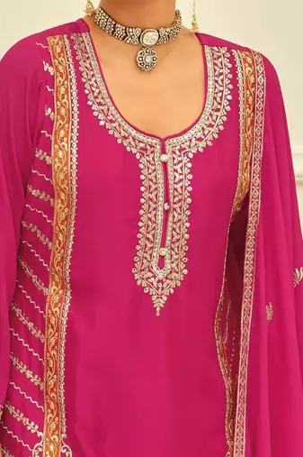Women Ethnic Motifs Embroidered Regular Kurta with Palazzos & With Dupatta