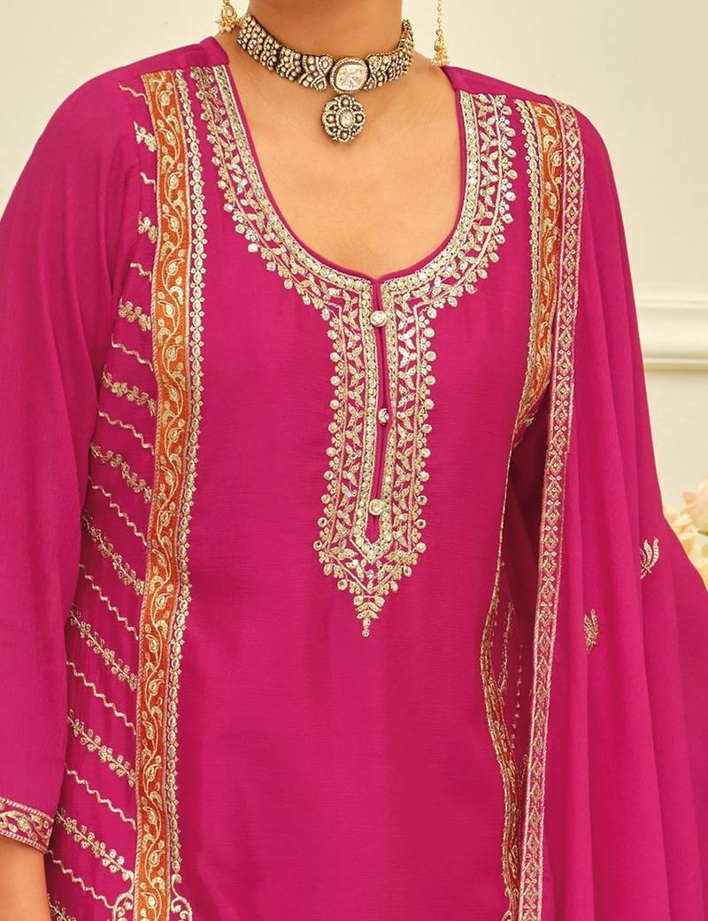 Women Ethnic Motifs Embroidered Regular Kurta with Palazzos & With Dupatta
