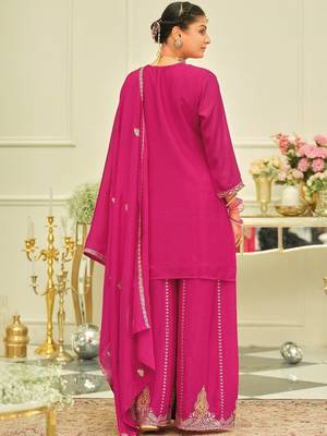 Women Ethnic Motifs Embroidered Regular Kurta with Palazzos & With Dupatta 4