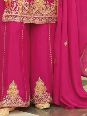 Women Ethnic Motifs Embroidered Regular Kurta with Palazzos & With Dupatta 5