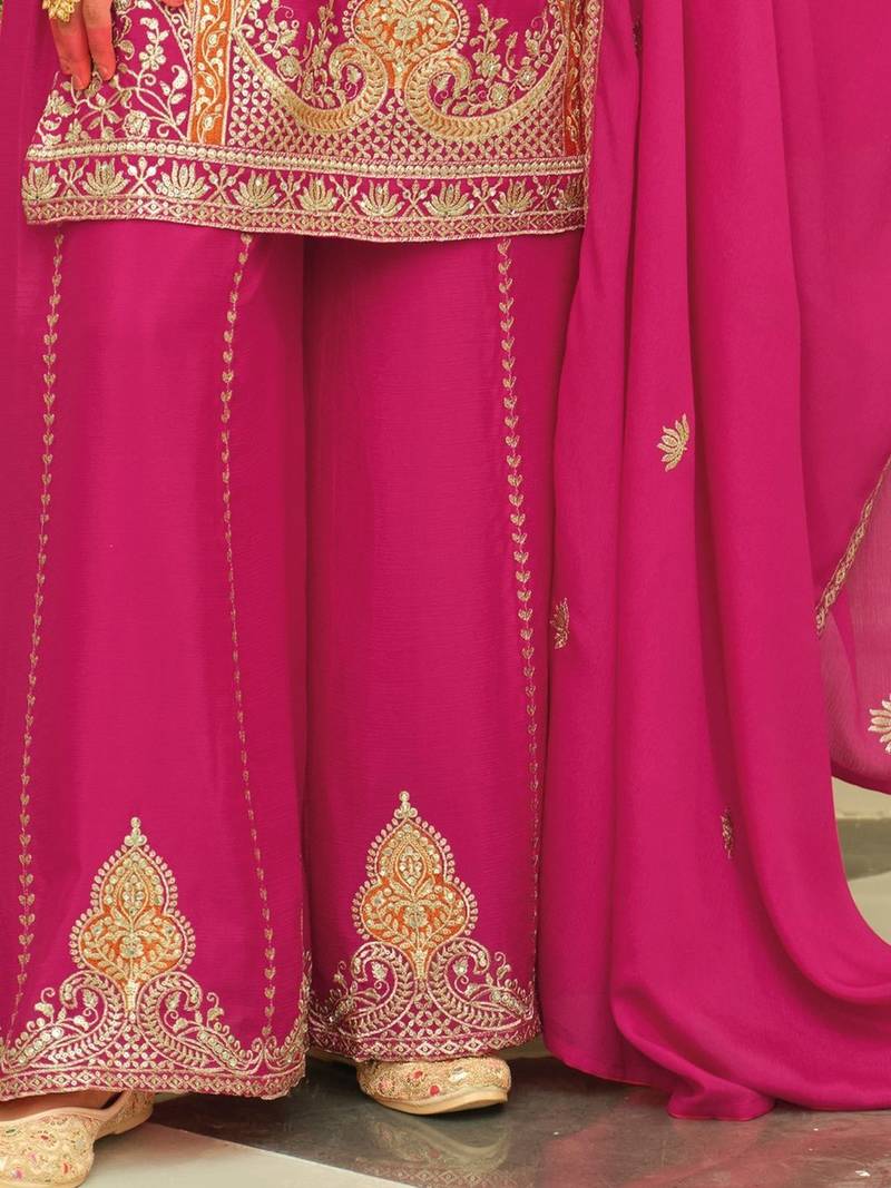 Women Ethnic Motifs Embroidered Regular Kurta with Palazzos & With Dupatta
