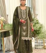 Women Ethnic Motifs Embroidered Regular Thread Work Kurta with Palazzos & With Dupatta