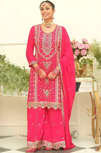 Women Ethnic Motifs Embroidered Regular Kurta with Palazzos & With Dupatta