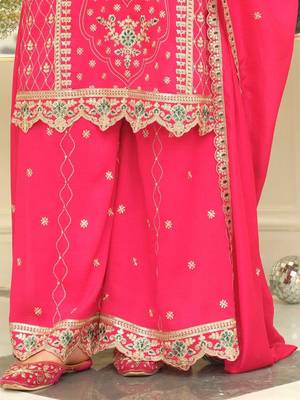 Women Ethnic Motifs Embroidered Regular Kurta with Palazzos & With Dupatta 6