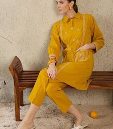 Women Ethnic Motifs Embroidered Regular Thread Work Pure Cotton Kurta with Trousers