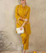 Women Ethnic Motifs Embroidered Regular Thread Work Pure Cotton Kurta with Trousers