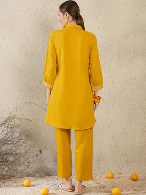 Women Ethnic Motifs Embroidered Regular Thread Work Pure Cotton Kurta with Trousers 7