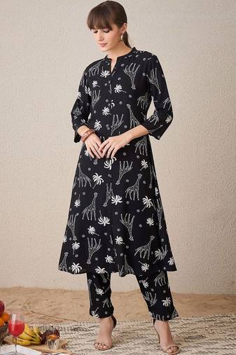 Women Ethnic Motifs Printed Regular Kurta with Trousers