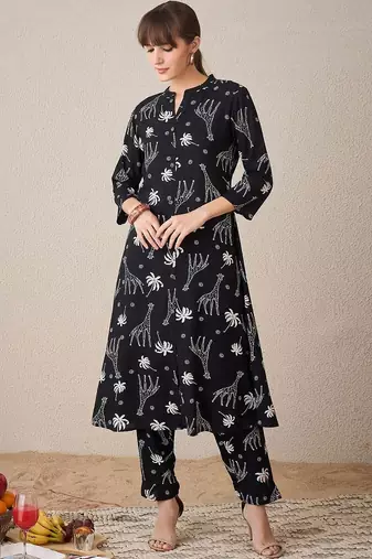 Women Ethnic Motifs Printed Regular Kurta with Trousers