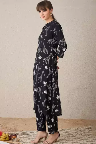 Women Ethnic Motifs Printed Regular Kurta with Trousers