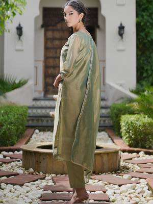Women Ethnic Motifs Embroidered Regular Mirror Work Liva Kurta with Trousers & With Dupatta 4