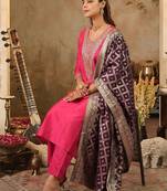 Women Ethnic Motifs Embroidered Regular Thread Work Kurta with Trousers & With Dupatta