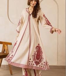 Women Ethnic Motifs Printed Regular Pure Cotton Kurta with Trousers