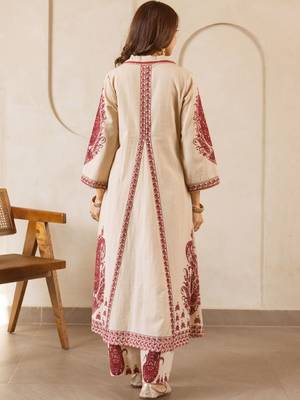 Women Ethnic Motifs Printed Regular Pure Cotton Kurta with Trousers 4