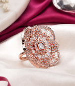 Rose Royale Crystal Bloom Adjustable Ring