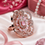 Blush royale floral cocktail adjustable ring