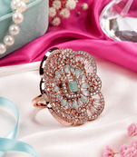 Mint blossom rose gold adjustable ring