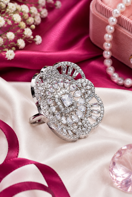 Diamond aura ad statement adjustable ring 1