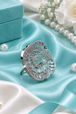Mint luxe rhodium adjustable ring 1