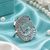 Mint luxe rhodium adjustable ring