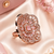 Blush royale floral cocktail adjustable ring