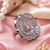Pink halo cz statement adjustable ring