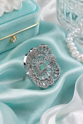 Mint luxe rhodium adjustable ring 2