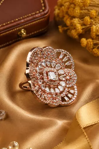 Rose Royale Crystal Bloom Adjustable Ring