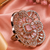 Blush royale floral cocktail adjustable ring