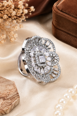 Diamond aura ad statement adjustable ring 3