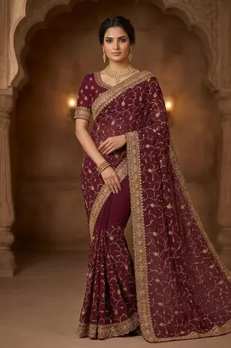fancy designer weddind wear havey saree