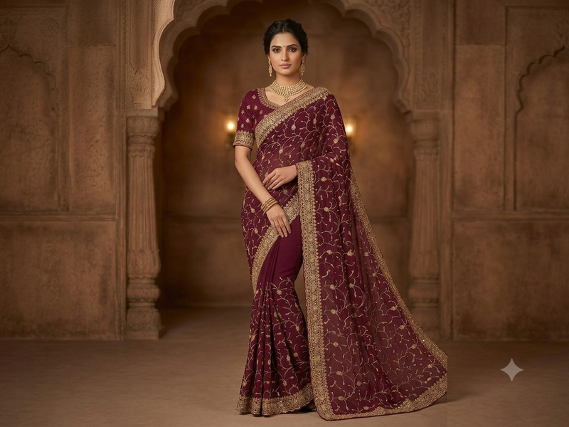 fancy designer weddind wear havey saree