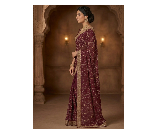fancy designer weddind wear havey saree 2