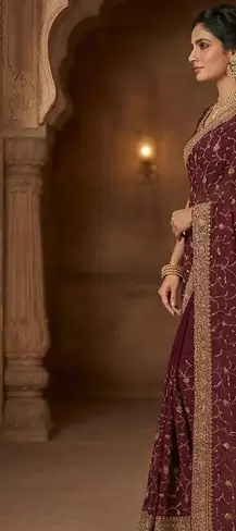 fancy designer weddind wear havey saree