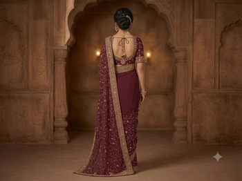 fancy designer weddind wear havey saree 3