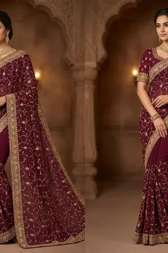 fancy designer weddind wear havey saree