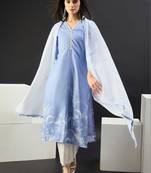 Women Floral Printed Regular Linen Kurta with Trousers & With Dupatta
