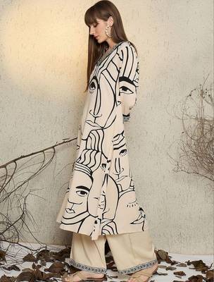Women Printed Regular Kurta with Palazzos 4