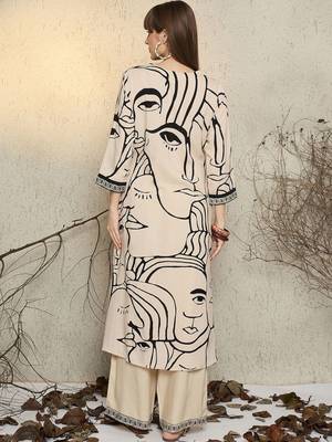 Women Printed Regular Kurta with Palazzos 6