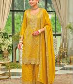 Women Ethnic Motifs Embroidered Kurta with Palazzos & Dupatta