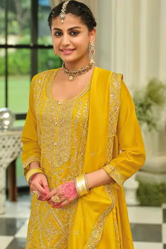 Women Ethnic Motifs Embroidered Kurta with Palazzos & Dupatta