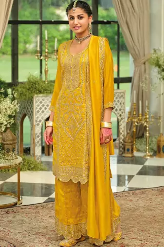 Women Ethnic Motifs Embroidered Kurta with Palazzos & Dupatta