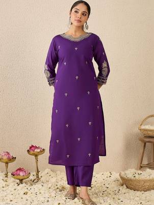 Women Ethnic Motifs Embroidered Regular Thread Work Kurta with Trousers & With Dupatta 6