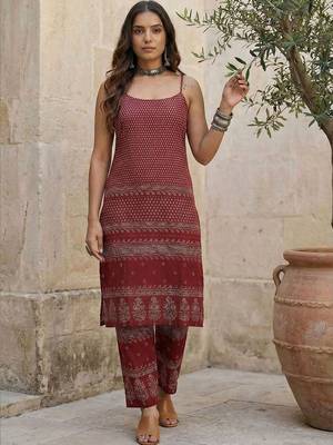 Women Ethnic Motifs Printed Regular Pure Cotton Kurta with Trousers 3