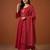 Embroidered Viscose Silk Flared Kurta Pant and Dupatta Set