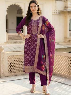 Women Regular Kurta with Trousers & With Dupatta 1