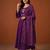 Embroidered Viscose Silk Flared Kurta Pant and Dupatta Set