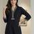 Women Striped Regular Thread Work Kurta with Trousers